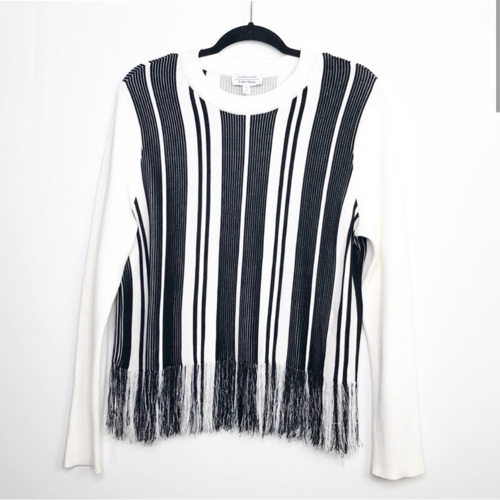 STOCKHOLM Atelier & Other Stories black and white striped fringe sweater